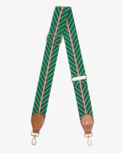 ELMS+KING Accent Strap - Green/Navy with Tan Tab