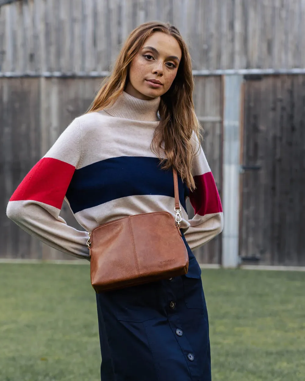 ELMS+KING Burbank Crossbody Large - Tan Pebble