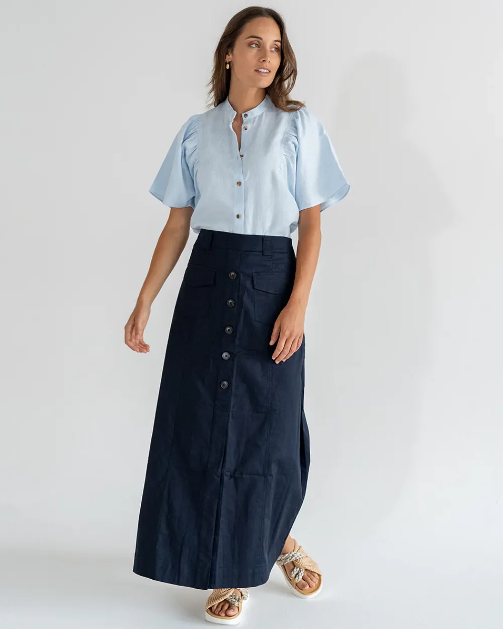 ELMS+KING Hudson Maxi Skirt - Navy
