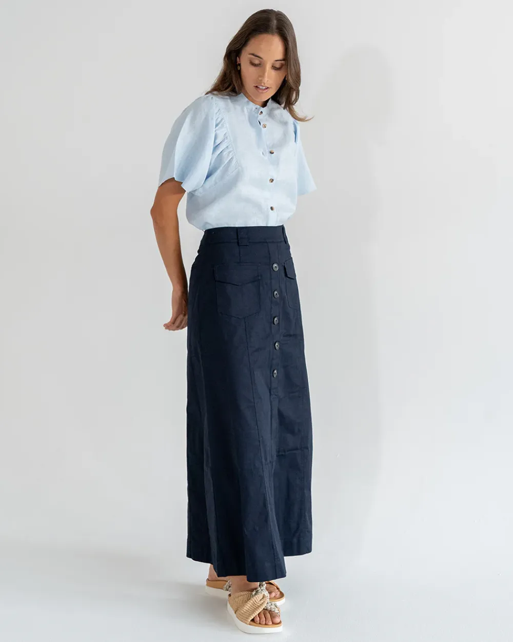 ELMS+KING Hudson Maxi Skirt - Navy