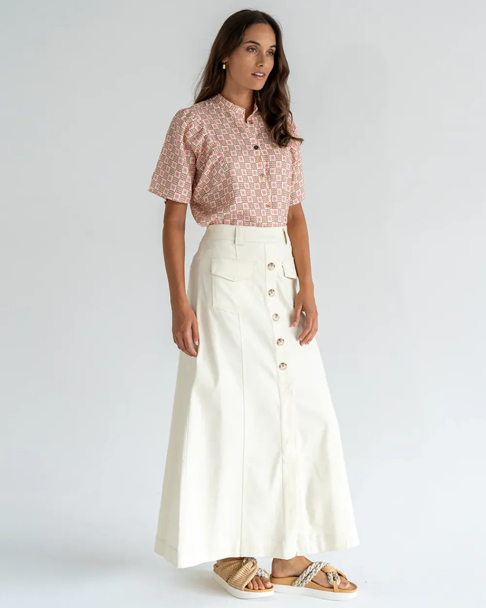 ELMS+KING Hudson Maxi Skirt - Vanilla