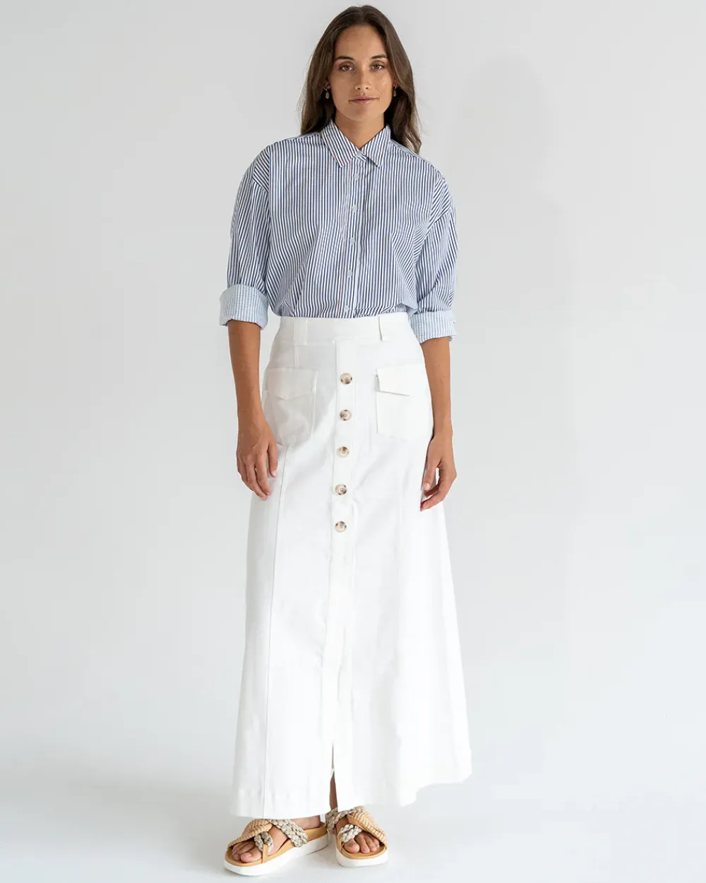 ELMS+KING Hudson Maxi Skirt - White