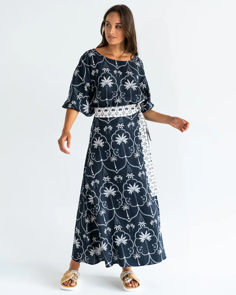 ELMS+KING La Rocco Wrap Skirt - Navy Palm