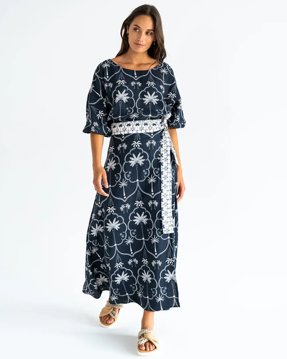 ELMS+KING La Rocco Wrap Skirt - Navy Palm