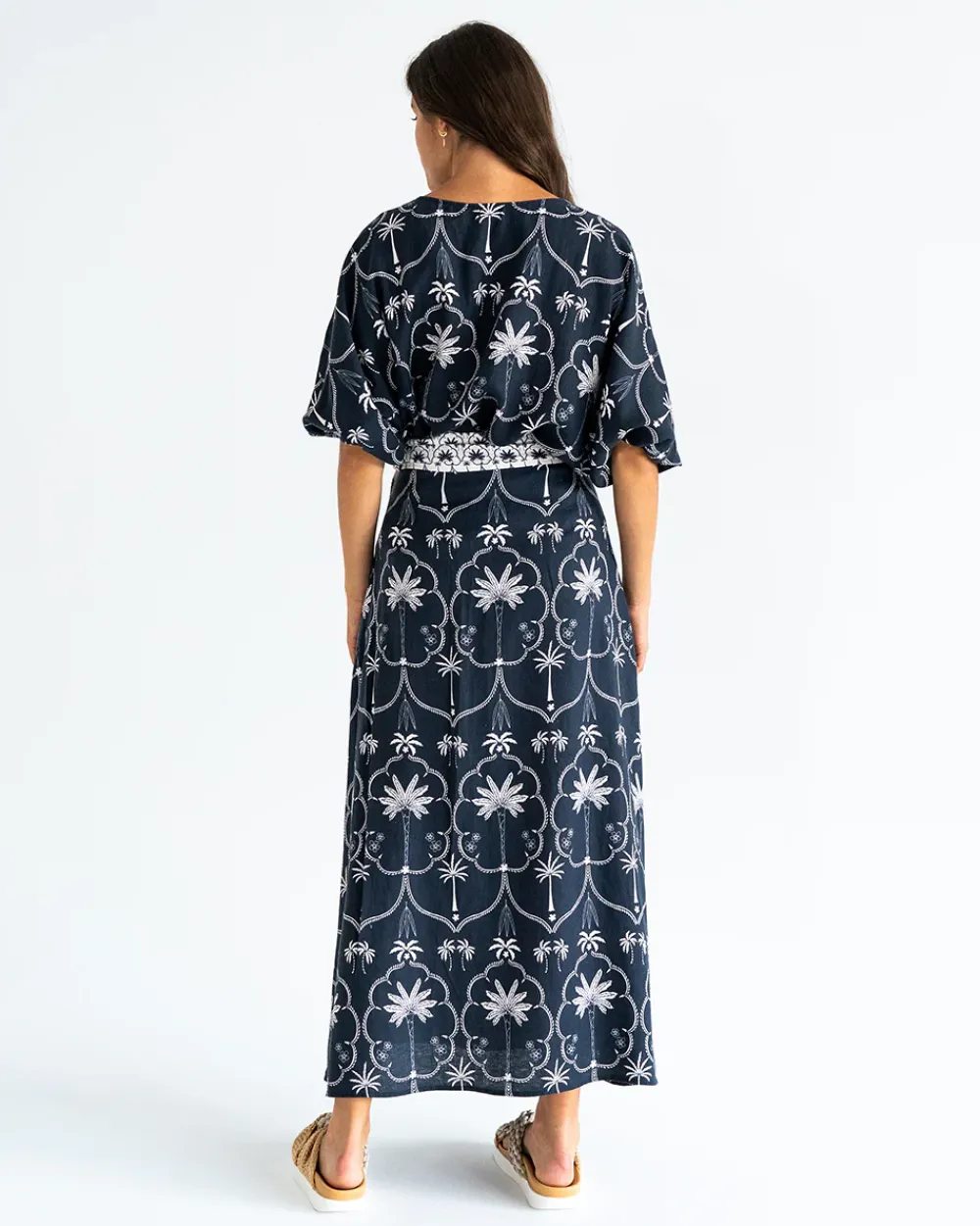 ELMS+KING La Rocco Wrap Skirt - Navy Palm
