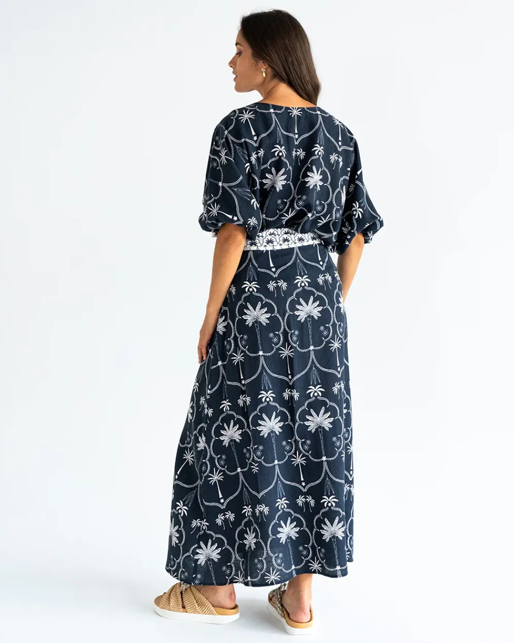 ELMS+KING La Rocco Wrap Skirt - Navy Palm