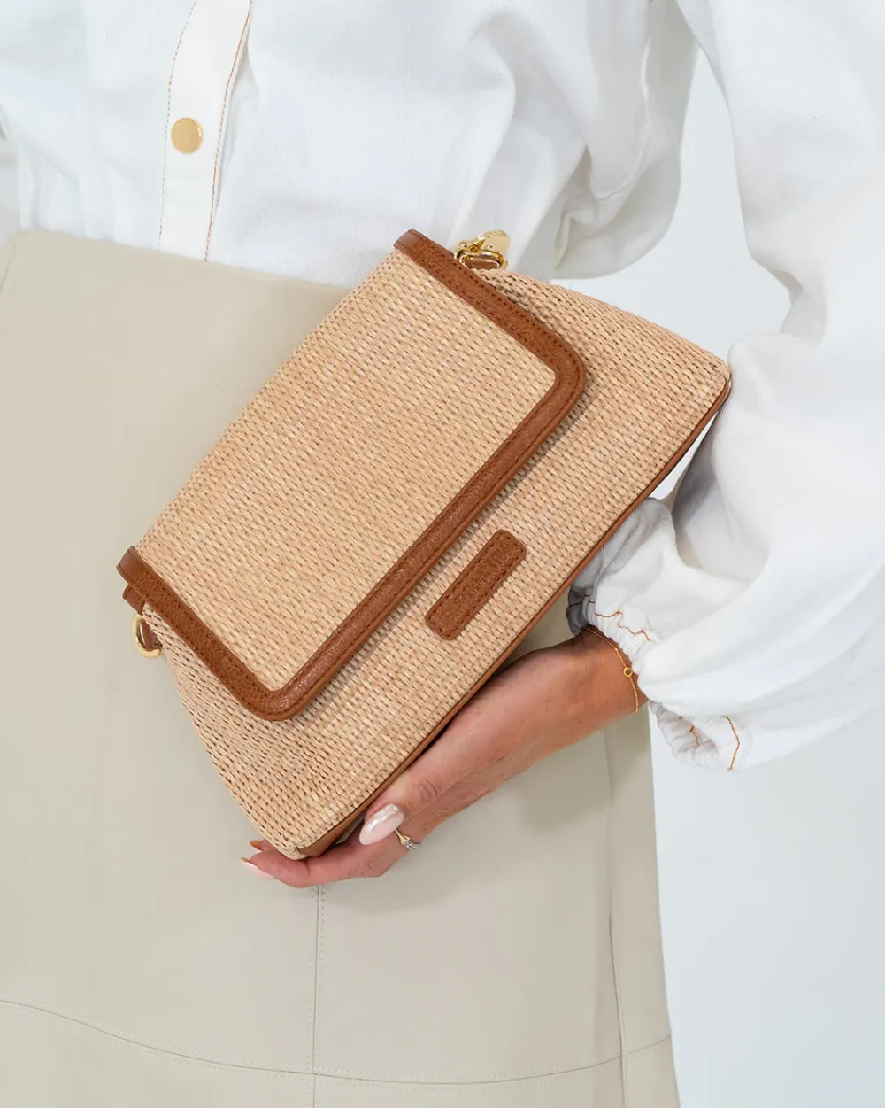 ELMS+KING Lugano Crossbody - Tan Weave