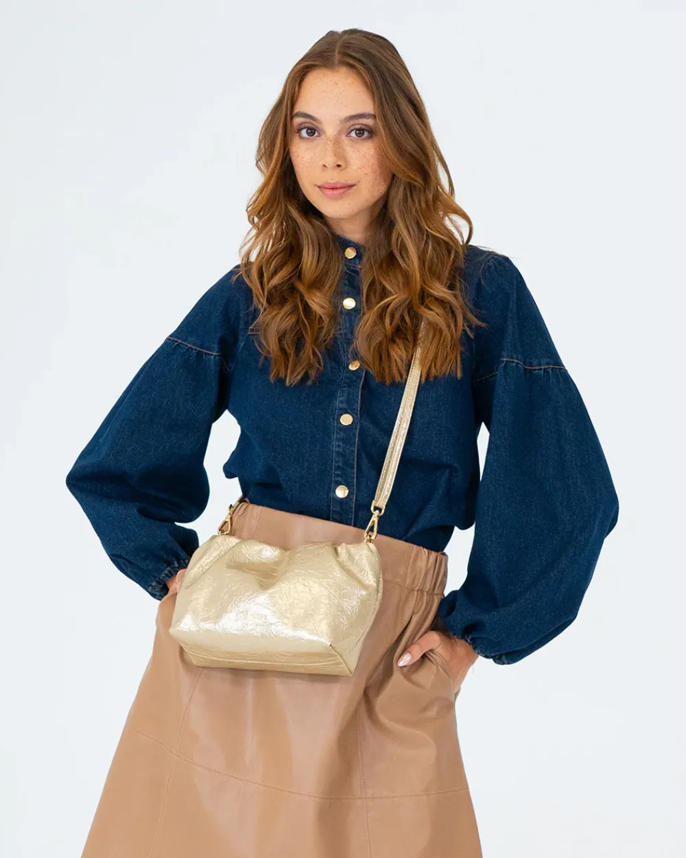 ELMS+KING Monty Bag - Light Gold Crinkle