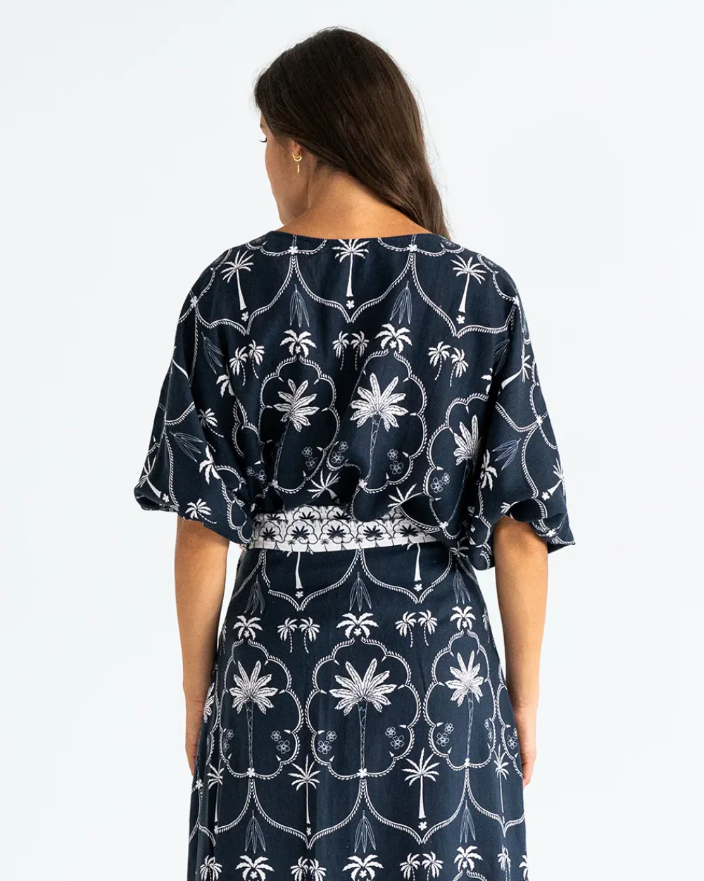 ELMS+KING Whitehaven Blouse - Navy Palm