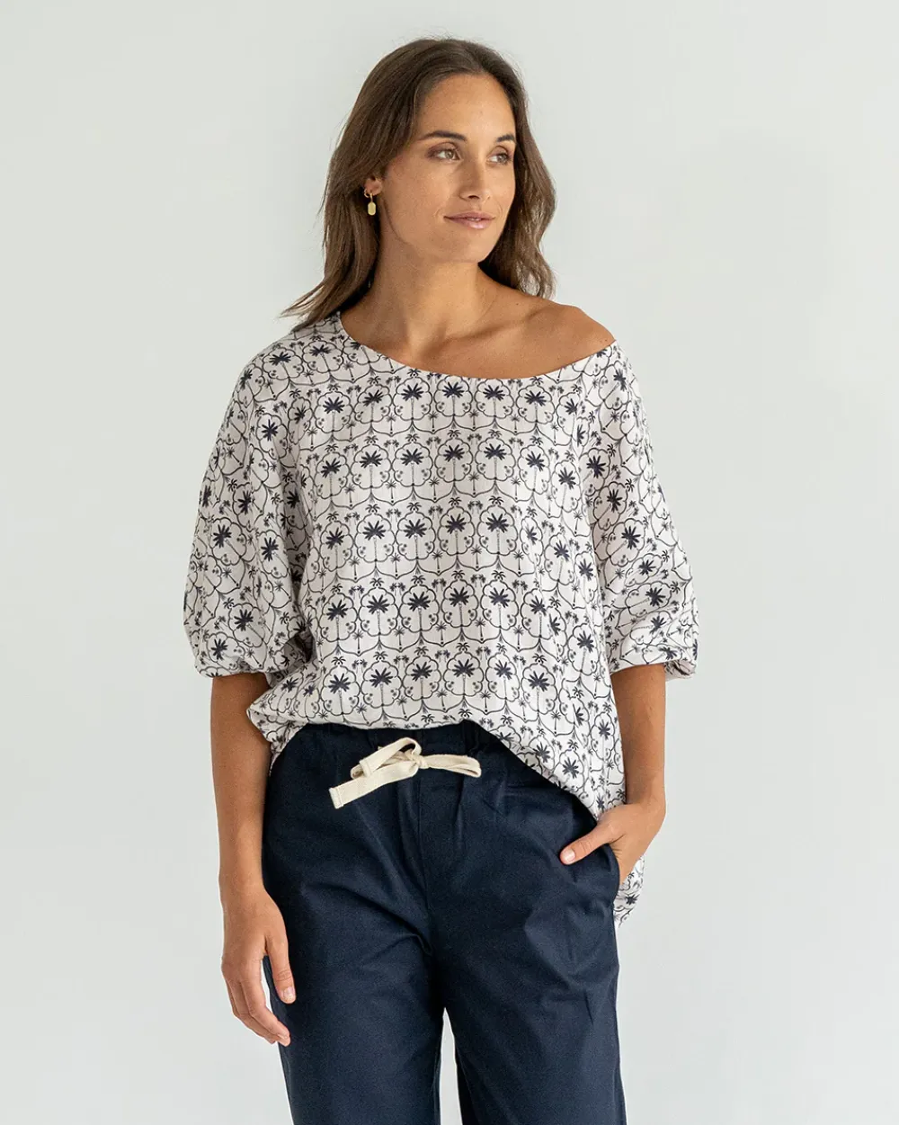 ELMS+KING Whitehaven Blouse - White Palm