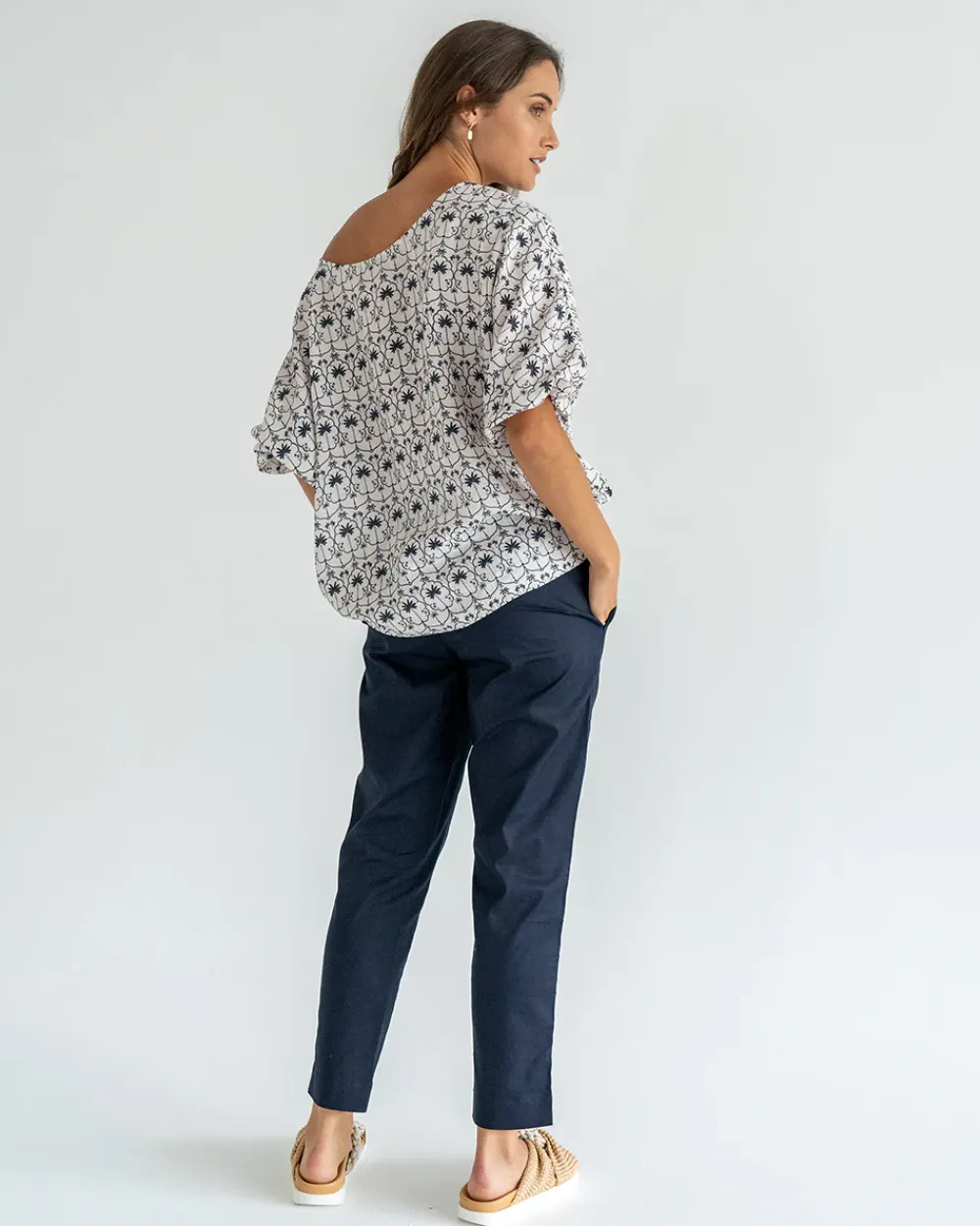 ELMS+KING Whitehaven Blouse - White Palm